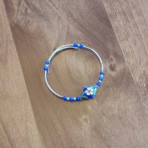 Antique blue wrap bracelet